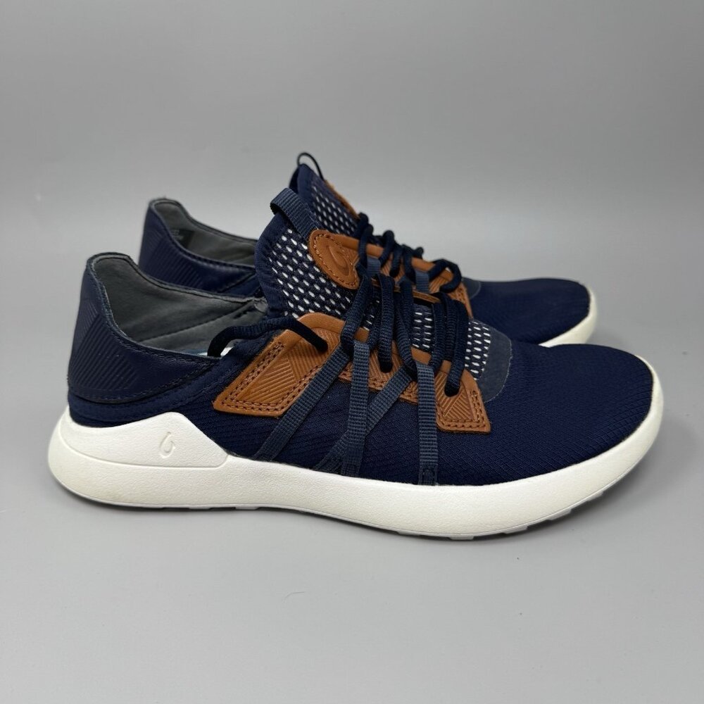 Olukai Kapalua Men's 7 Navy Blue Casual Hybrid Lace Up Spikeless Golf Shoes